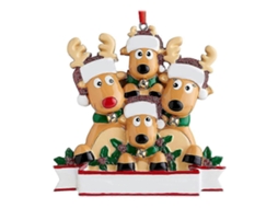 Enfeites Para Árvore De Natal Família De Alces E Veados, 4 Renas Olysi Shop