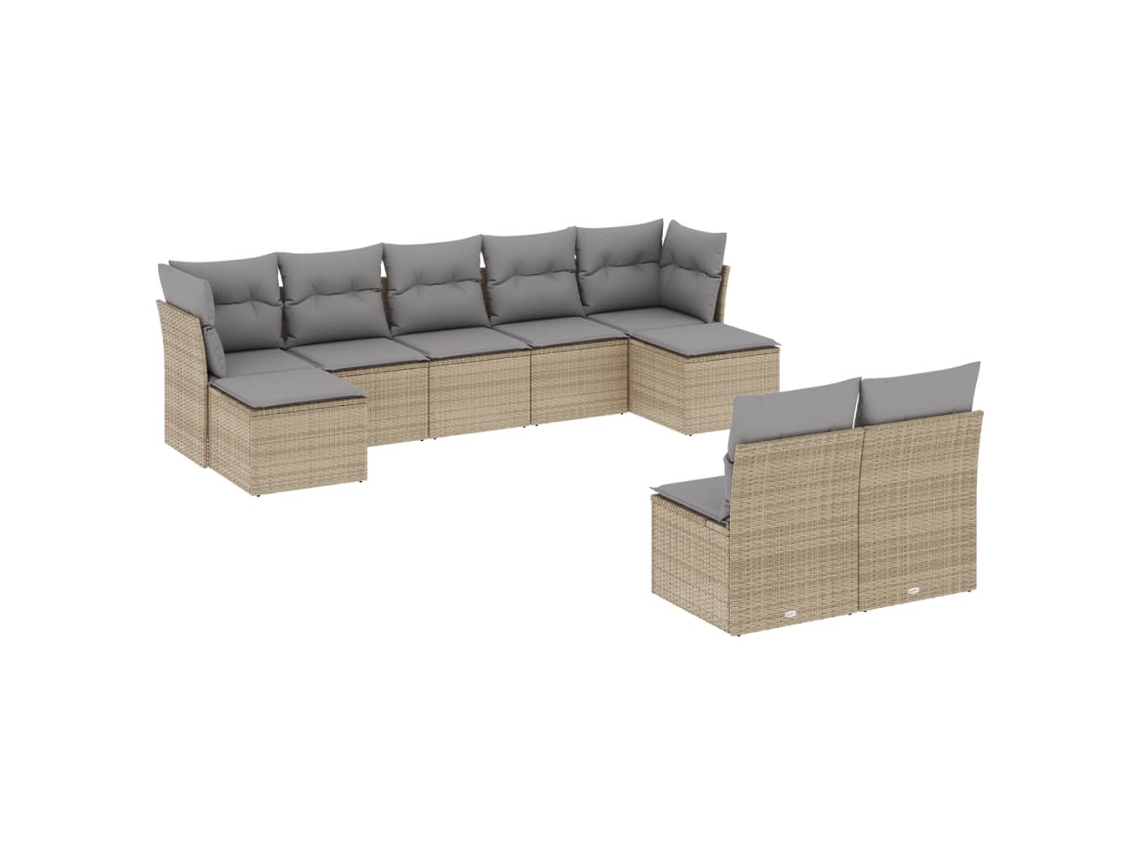 Garden Sofa Set, Garden Sofa Sets Vidaxl Bege Rattan / Vime (n/a)