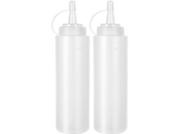 Conjunto De 2 Frascos De Plástico Sem Bpa Para Molhos, À Prova De Vazamentos, Reutilizáveis, Fáceis De Apertar, Ideais Para E Óleos, 250 Ml