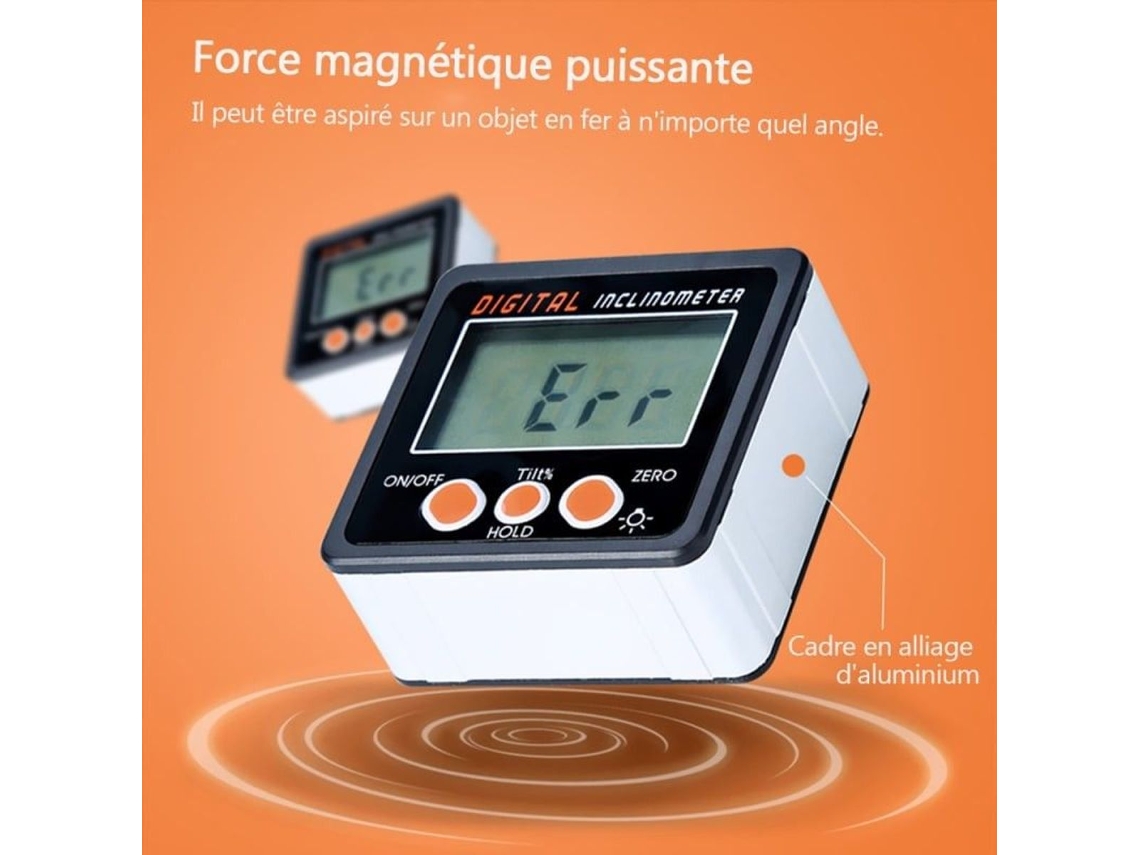 Medidor De Ângulo Digital, 0, 360, Base Magnética