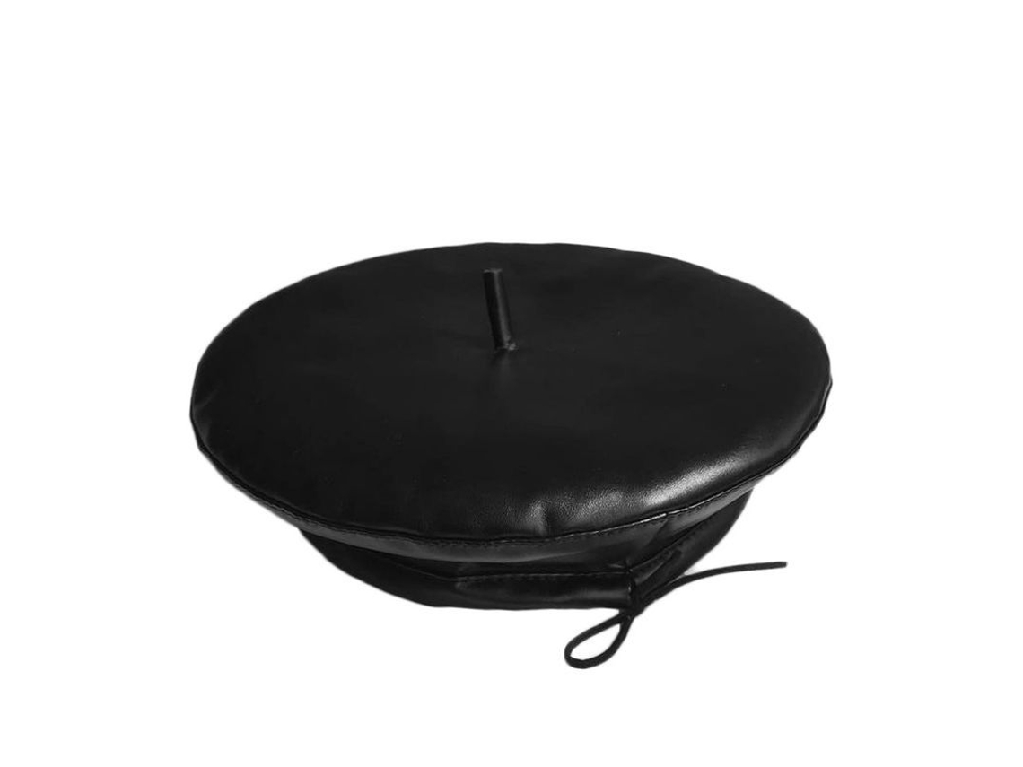 Boné Beret de Couro PU para Mulheres | S/MARCA