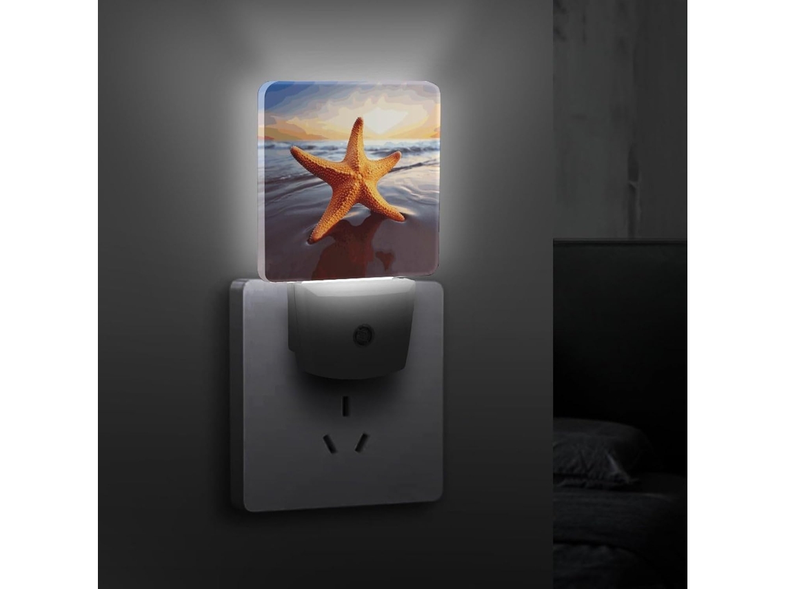 Luminária Noturna Em Formato De Estrela Do Mar Com Sensor Crepuscular, Luzes Noturnas Decorativas E Econômicas