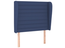 Cabeceira de Cama com Abas Tecido Azul MAISON EXCLUSIVE (93x23x118 cm)