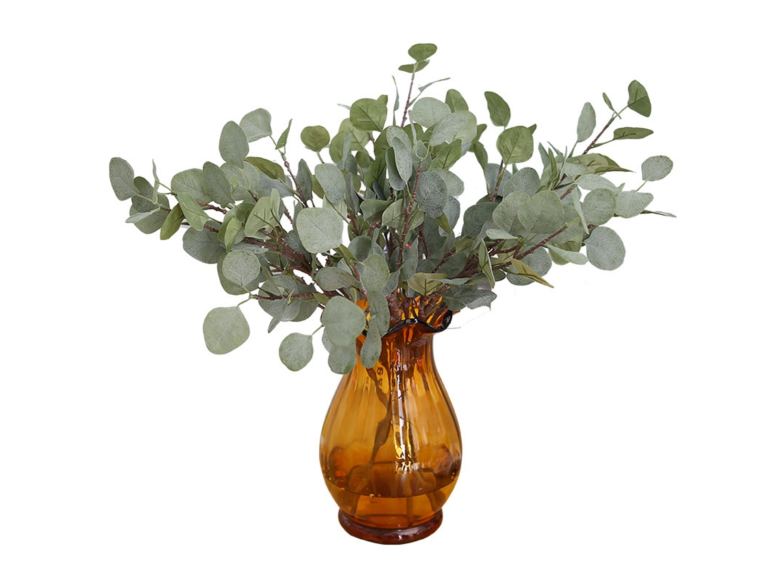 Flor Artificial para Decoração de Casa, Planta Verde Simulada de Eucalipto, Flor Falsa com Folha de Eucalipto AQUAFORGE (5 Peças, Verde Acinzentado)