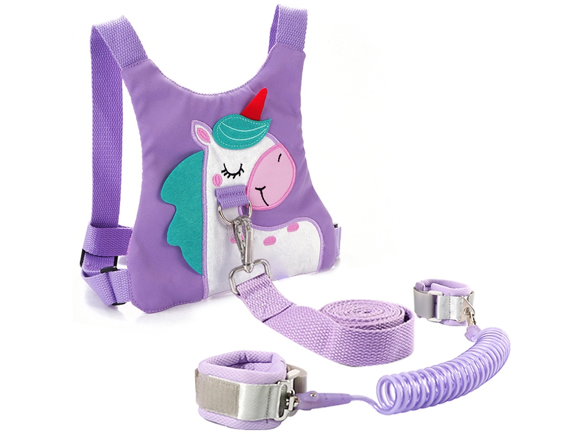 Coleira com Guia para Crianças + Corrente de Pulso Anti perda para Meninas, Ideal para Atividades Ao Ar Livre DIGITALLAB (1.5m Roxo)