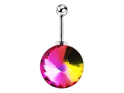 Anéis De Umbigo Pendentes Barbell Feminino Colorido Circulo Inox