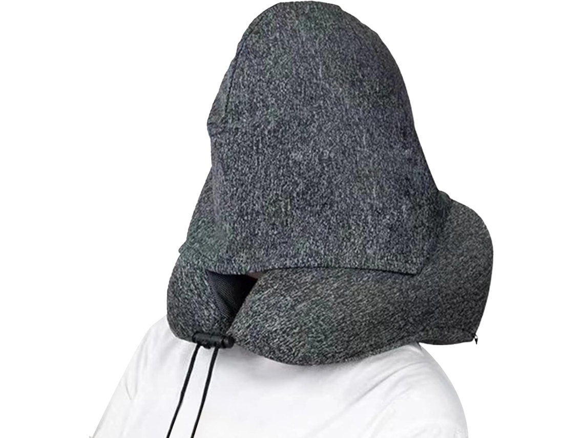 Almofada de Pescoço com Capuz, Lavável e Suporte Removível para Viagem Ideal Camping, Escritório, CHABERLU