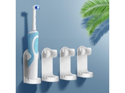 Suporte Escova Pasta Dentes Elétrica Autoadesivo Multifuncional Plástico 4 Unidades Banheiro