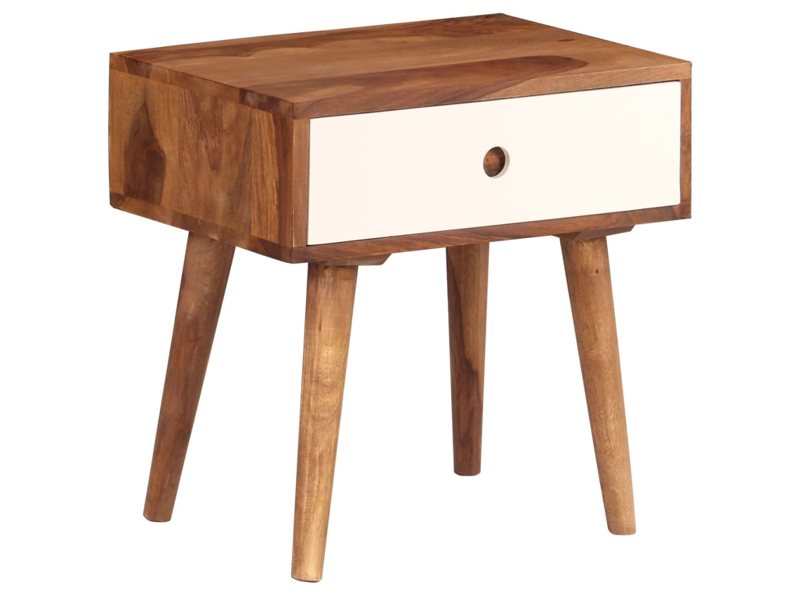 Vidaxl Mesa De Cabeceira Em Madeira De Acácia Maciça 45x30x45 Cm