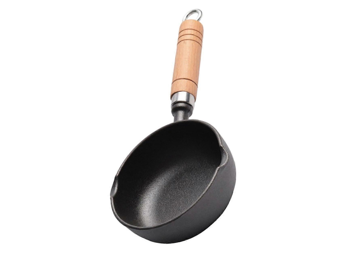 Panela Pequena De Ferro Fundido Para Derreter Manteiga Com Cabo De Madeira, Ideal Para Chocolate, Queijo E Leite.