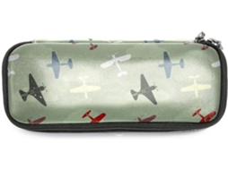Estojo retrô em formato Avião, grande capacidade, organizador de maquiagem, ideal para escola e mesa.