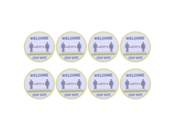 Conjunto de 10 Adesivos de Parede Manter Distância Pvc para Áreas Públicas | S/MARCA