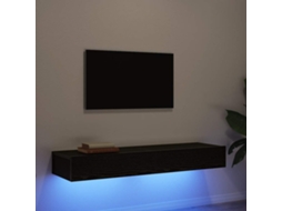 Vidaxl Armários De Tv Com Luzes Led 2 Peças Carvalho Preto 60x35x15,5 Cm