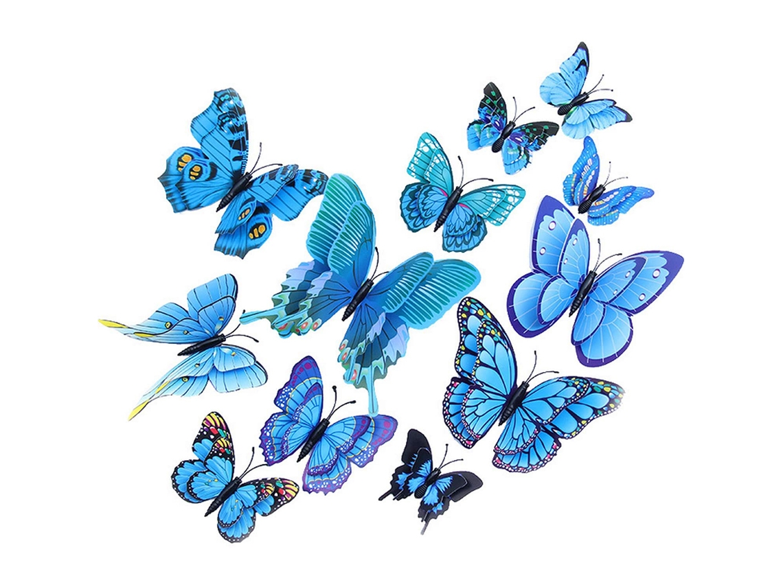 Adesivos De Borboleta 3d Duas Asas Decoração Parede