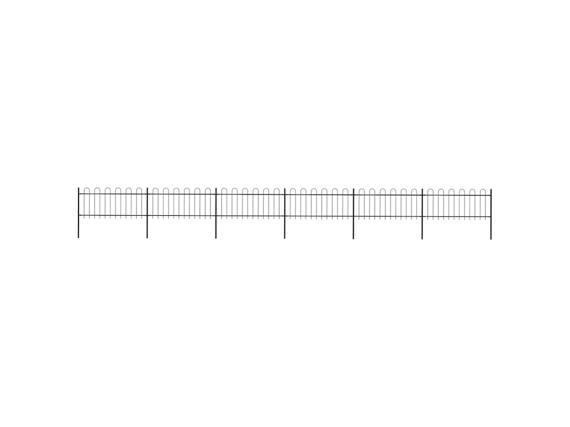 Vidaxl Cerca De Jardim Com Arco Superior Em Aço 1070x80 Cm Preta