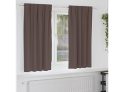 Vidaxl Cortinas Blackout Com Argolas 2 Unid. Marrom Escuro Poliéster