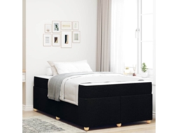 Vidaxl Estrutura da Cama com Colchão Preto 120 X 190 Cm Tecido