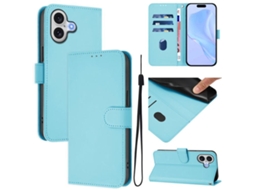Capa De Couro Sintético Para Iphone 17 - Toque Suave - Cor Sólida - Com Cordão