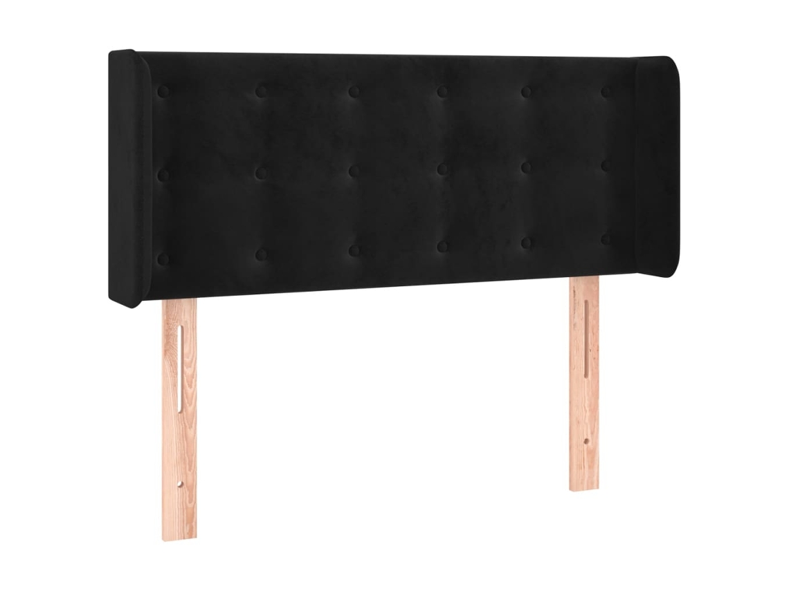 Headboard, Headboards Vidaxl Preto Veludo (103 X 16 X 78/88 Cm)