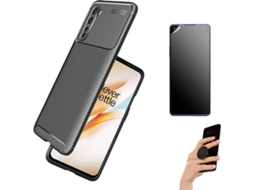 Kit Capa e Película Oneplus Nord Ultimatte, Rugged Leather e Popsocket Preto