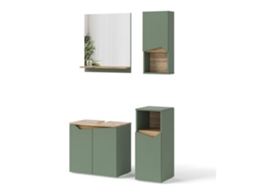 Móveis De Banheiro Marelle, 4 Peças, Verde/artisanal, Vicco
