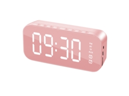 Relógio Digital Com Alarme E Alto-falante Bluetooth Superfície De Espelho Para Quarto E Escritório