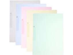Conjunto De 5 Pastas Plásticas Transparentes A4 Com Divisórias Deslizantes Para Arquivamento De Documentos, Organizador Gokoco