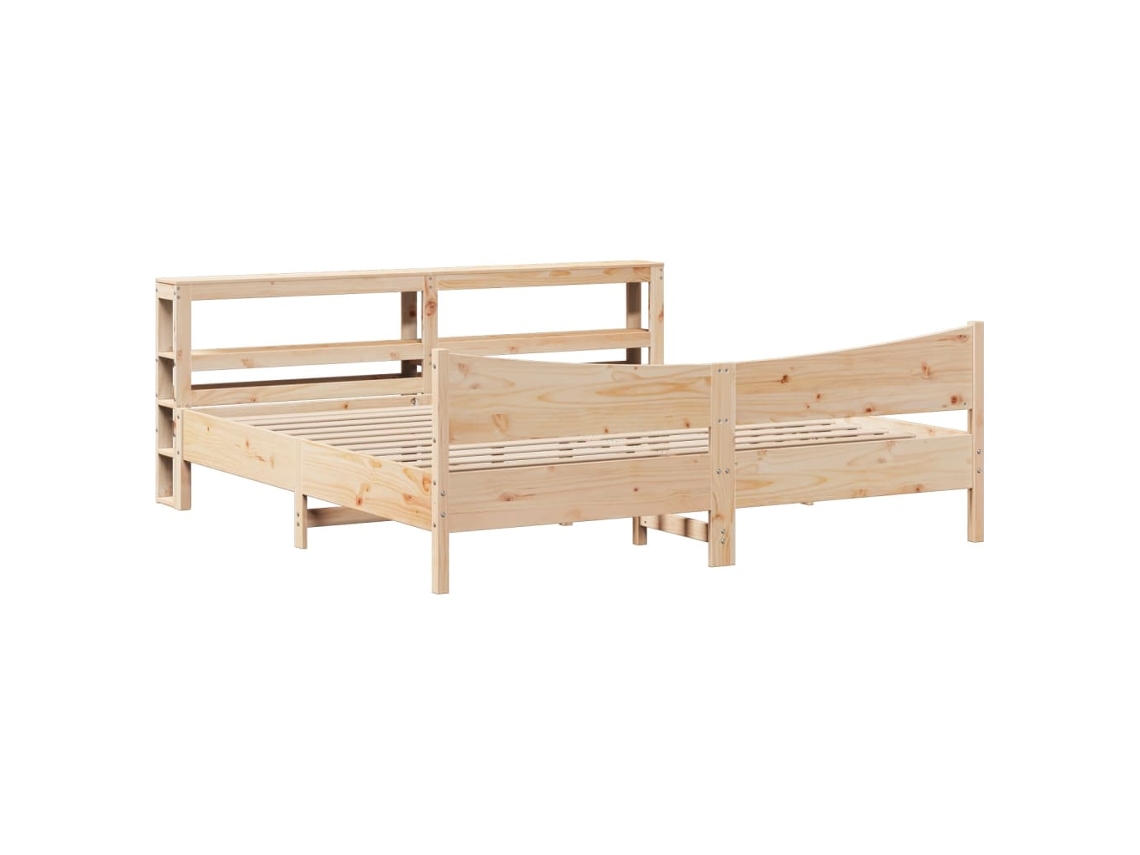Estrutura de Cama com Cabeceira Pinho Maciço MAISON EXCLUSIVE 180x200 cm