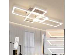ZMH Luminária de teto LED preta de 3 molduras, 102 cm, moderna, regulável, para sala de estar e quarto