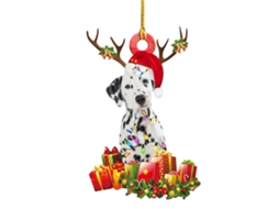 Ornamento De Natal De Madeira Em Forma De Cachorro