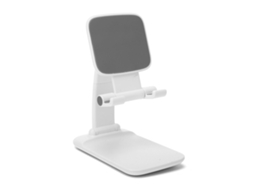 Mali suporte Ajustável para Celular e Tablet de Mesa Pasta Material Plástico Branco para Reuniões Online e Webcast