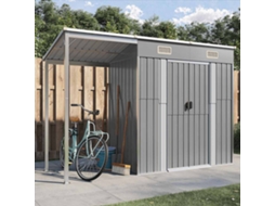 Vidaxl Abrigo De Jardim Com Teto Extensível Cinza Claro 277x107x181 Cm Aço