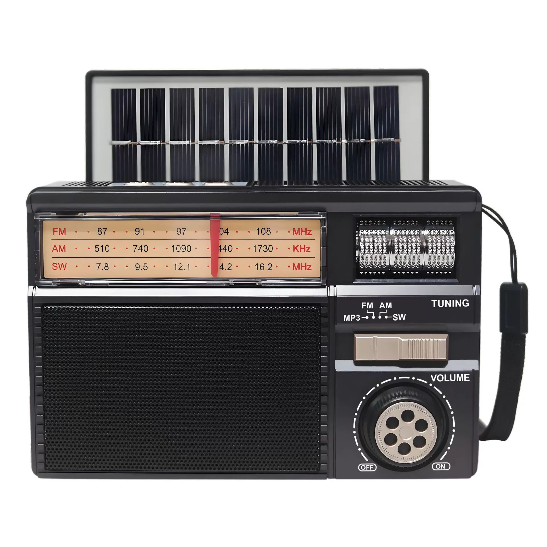 Mini Rádio MDUG com Tela LCD Retroiluminada, Alto falante, Despertador, 2 Pilhas AAA (branco)