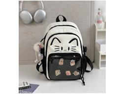 Mochila Com Pingente De Boneca, Adequada Para Uso Diário Na Escola, Encontros E Viagens. Preta