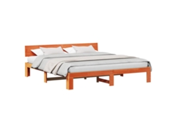 Estrutura da Cama com Cabeceira Marrom Cera 180x200 cm MAISON EXCLUSIVE