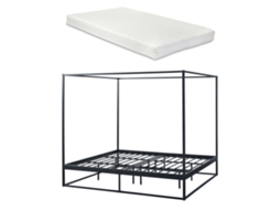 Cama com Dossel Kristianstad [EN.CASA] Metal Preto (206x185x180cm)