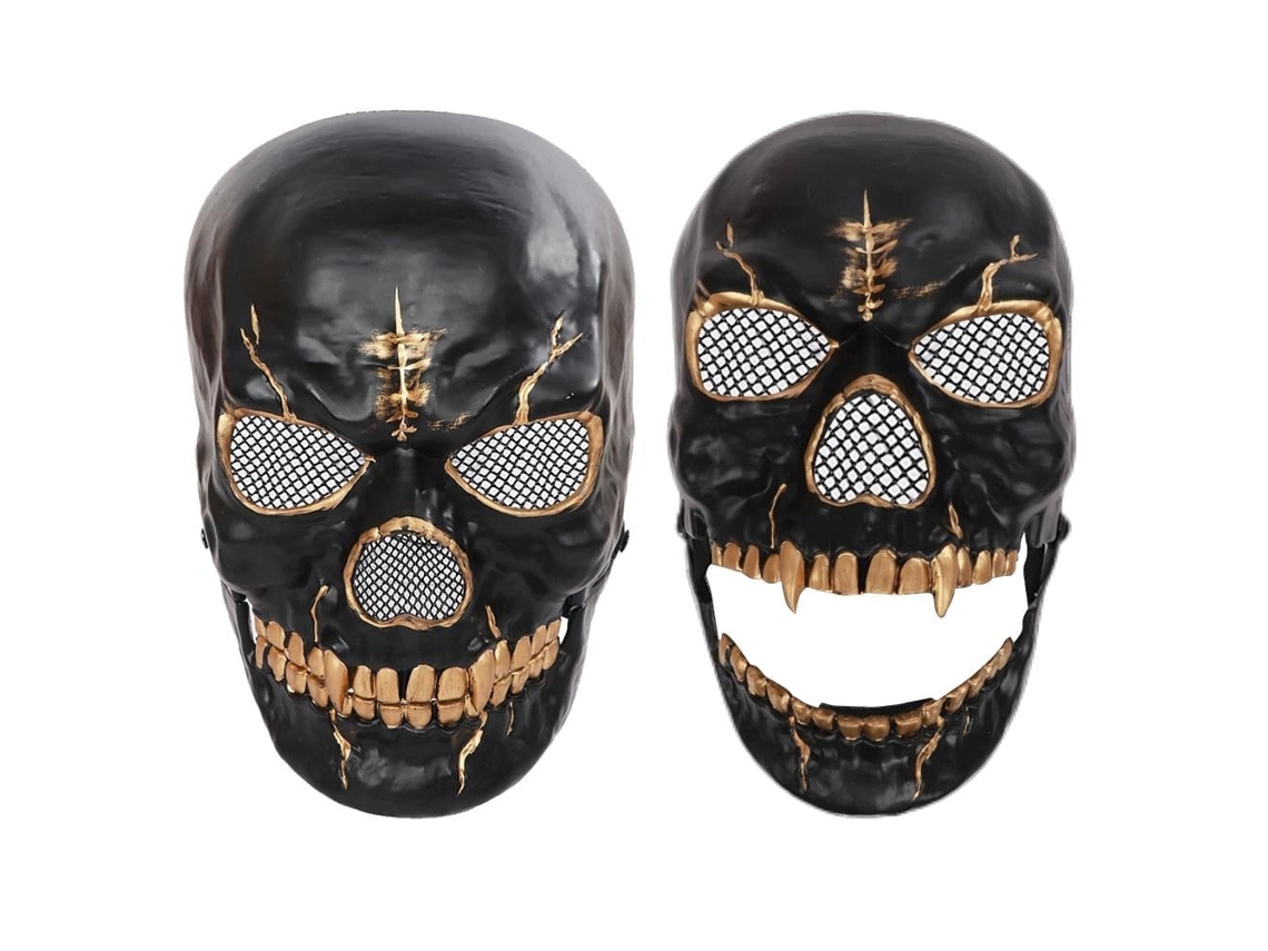 Primerox máscara de Esqueleto com Mandíbula Móvel Halloween Terror para Festa Carnaval Cosplay