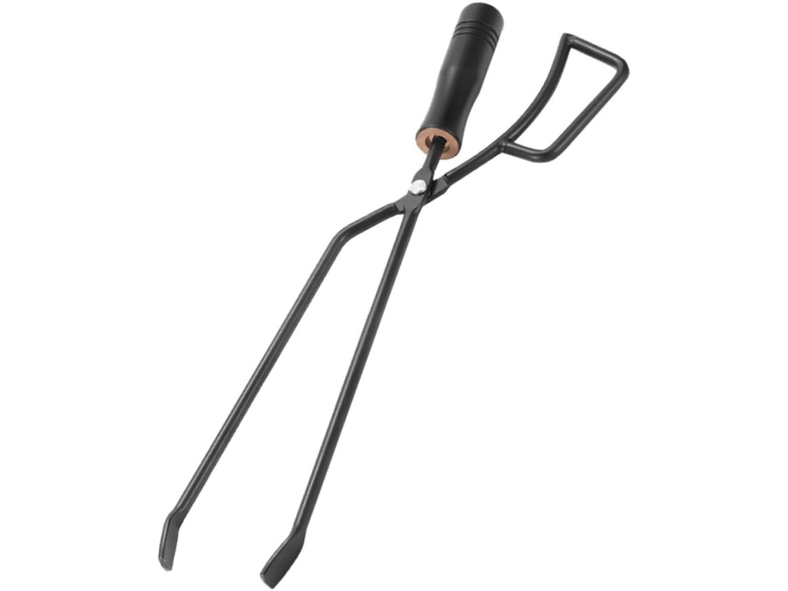 Pinça Longa Para Churrasco Ao Ar Livre Gadpiparty Com Cabo Ergonômico De Madeira, Ideal Para Lareiras, Camping E