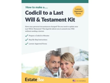 Livro Codicil to a Last Will Testament Kit Make a Codicil to Your Last Will in Minutes 2023 US Edition de EstateBee (Inglês)