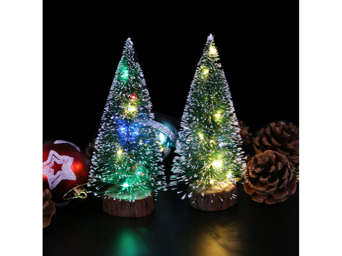 Árvore De Natal Mini Artificial Com Led Mesa 15cm 6pcs