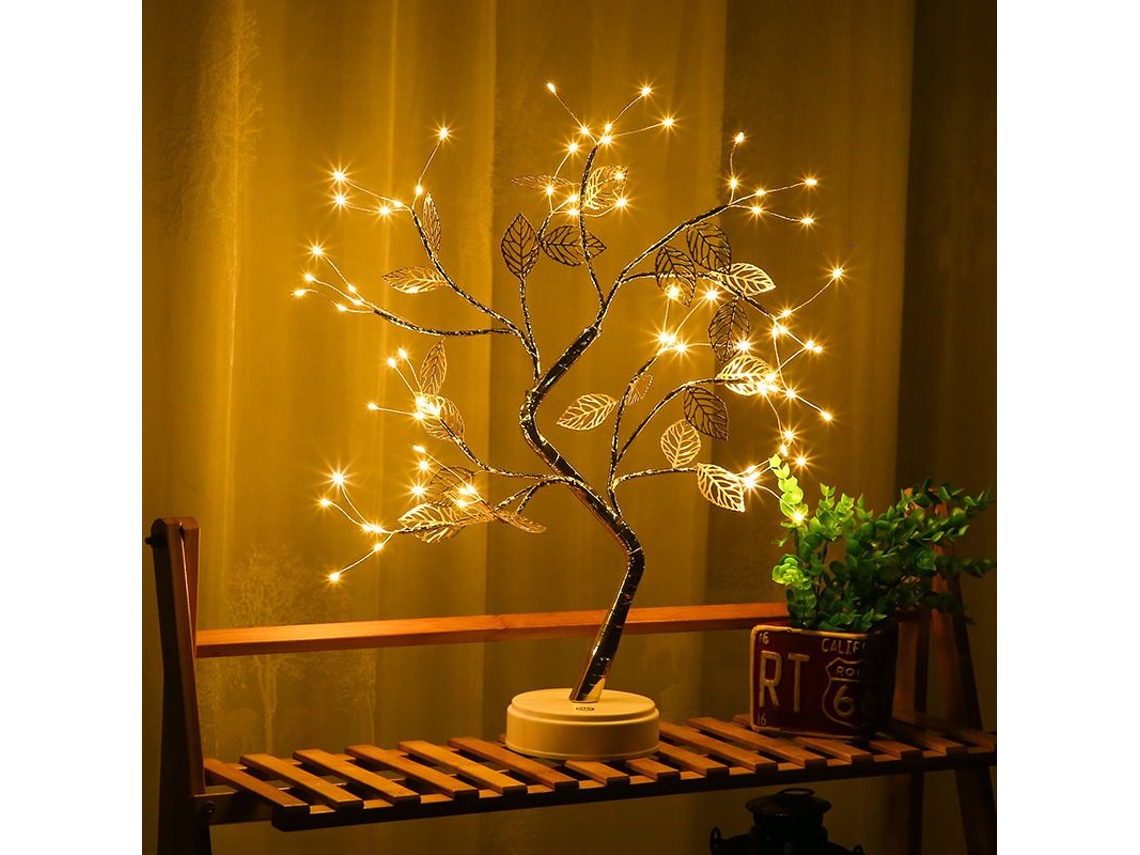 Árvore De Luzes Led, Com 72 Leds, Luzes Noturnas, Galhos Ajustáveis, Design De Árvore Arame Cobre Para Decoração Festas Casamento E Presentes Natal