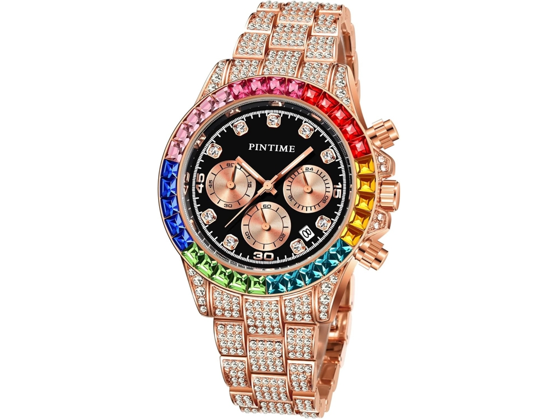 Lurelia Relógio De Pulso, Data/calendário, Detalhes Com Strass, 4555mm, 30 Mm, Aço Inoxidável, Prata