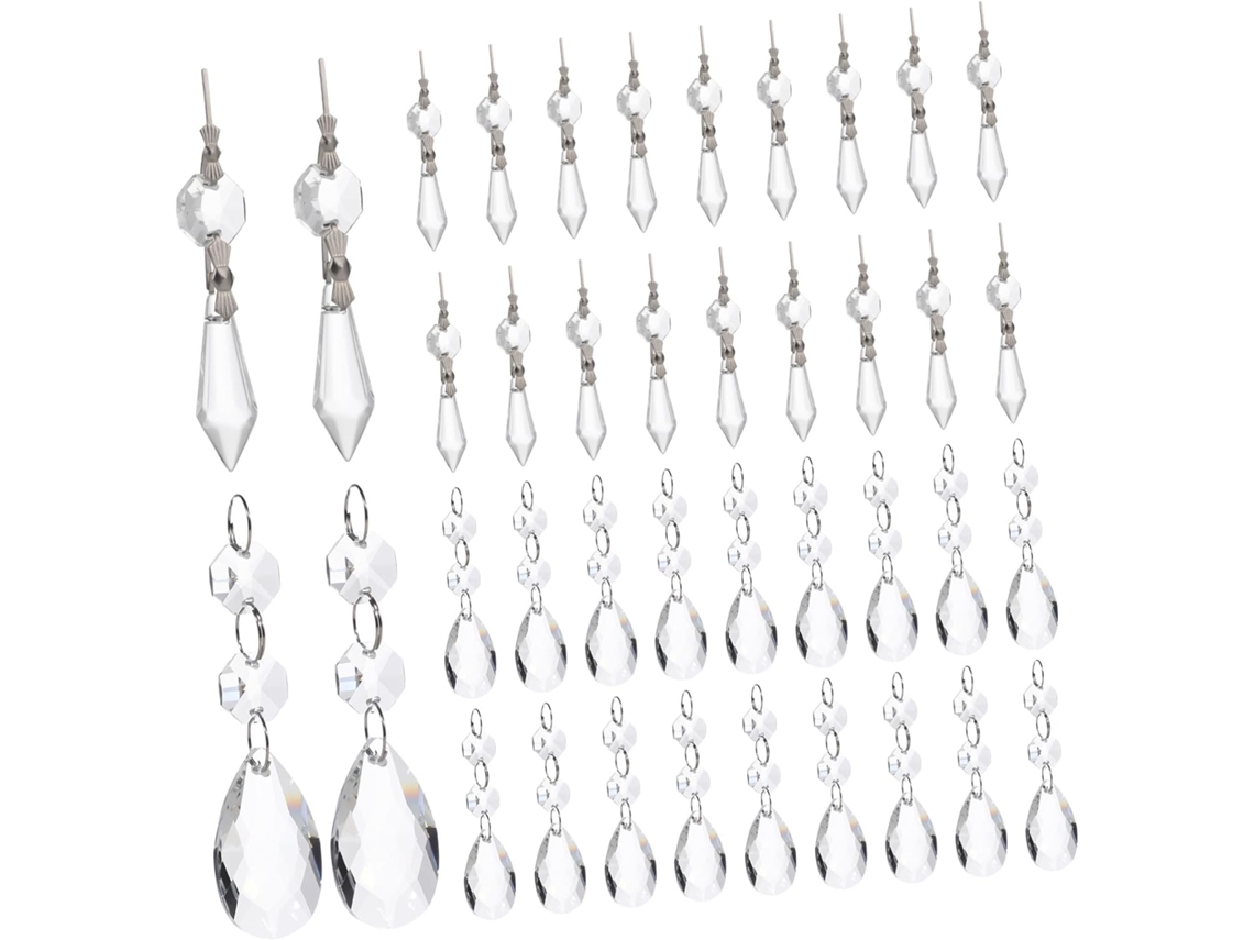 Conjunto De 48 Cristais Para Lustres, Reposição De Cristais Para Pendurar Em Luminárias E Janelas