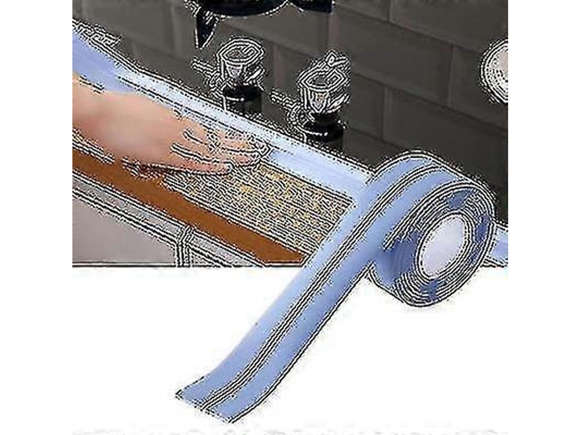 Fita De Selagem Impermeável Autoadesiva Antimofo Diy Pvc Para Cozinha Banheiro Parede Chão Azul