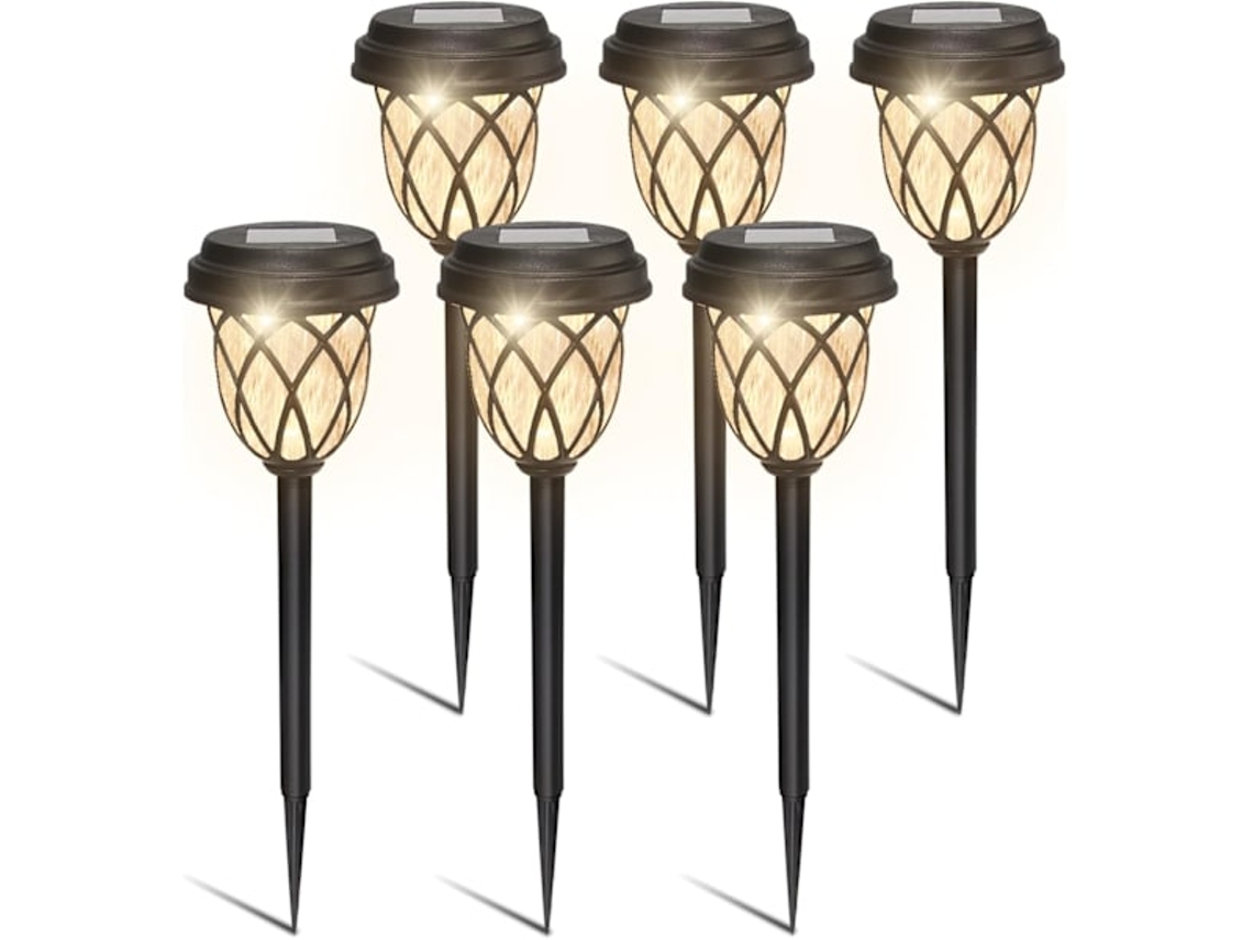 Conjunto de 6 luminárias solares de jardim à prova d'água, LED para caminhos AQUAFORGE