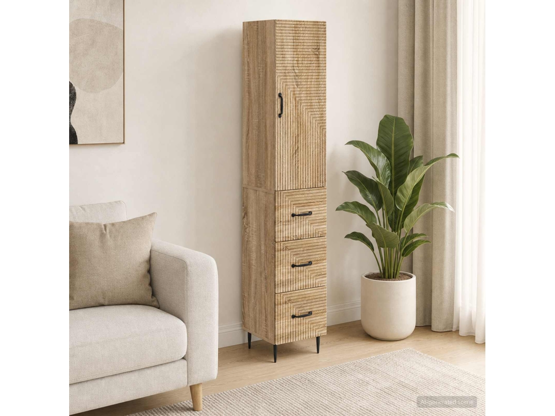 Vidaxl Conjunto De Gabinete 2 Pcs Carvalho Sonoma 33 X 34,5 X 90 Cm