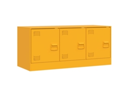 Móvel de Tv 99x39x44 Cm Aço Amarelo Mostarda MAISON EXCLUSIVE