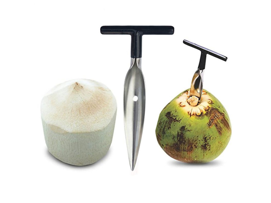 Abridor de Coco em Aço Inoxidável, Ferramenta para Abrir Coco Verde e Água de Coco Fresca