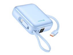 Bateria Externa 10000mah 22.5w com cabos Usb e Lightning e Tela LCD SWISSTEN