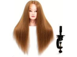 Cabeça de manequim sintética com cabelo longo SFUSHOS